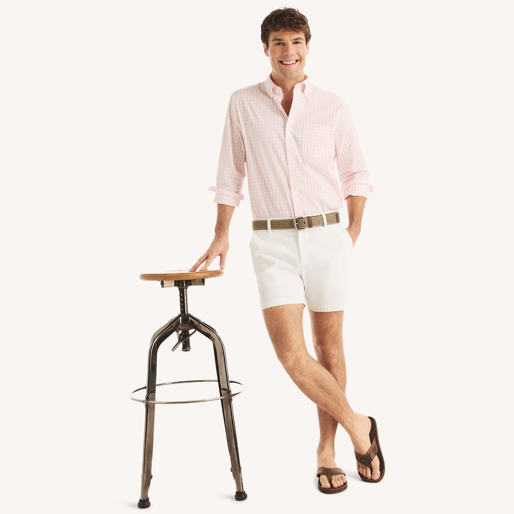 Camisa Nautica Mangas Largas Cuadros para Caballeros
