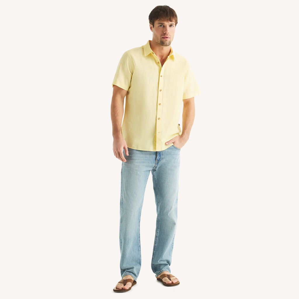 Camisa Nautica Mangas Cortas Lisa para Caballeros