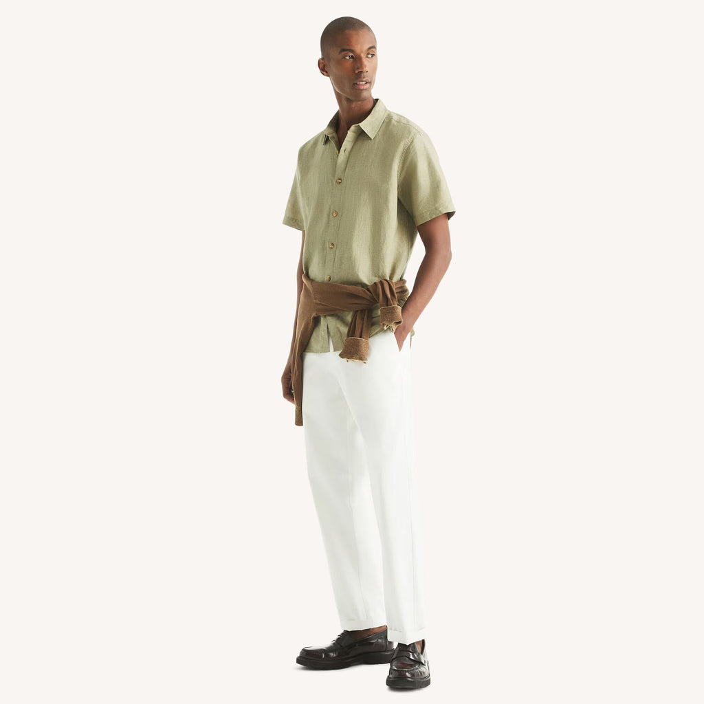 Camisa Nautica Mangas Cortas Lisa para Caballeros