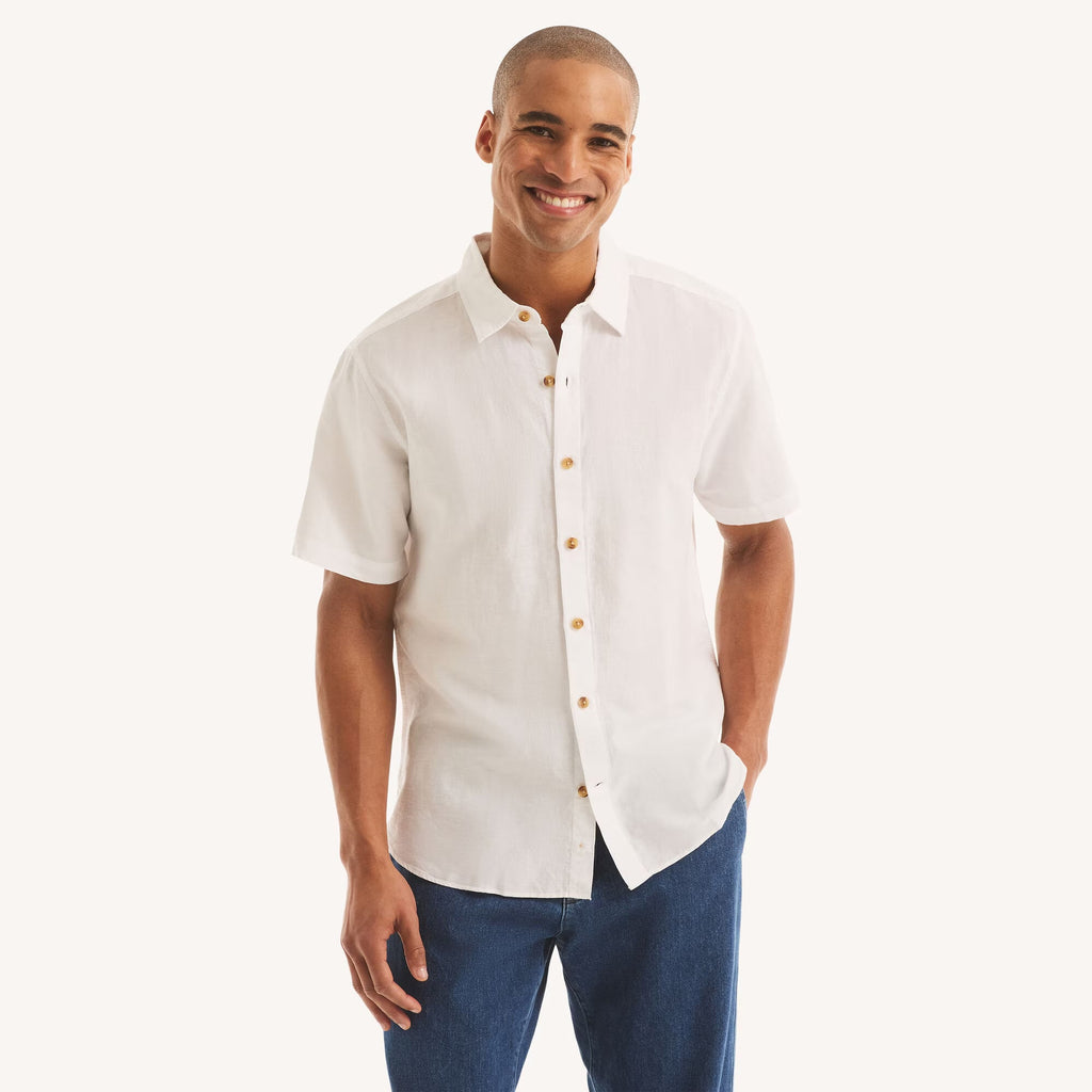 Camisa Nautica Mangas Cortas Lisa para Caballeros