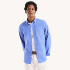 Camisa Nautica Mangas Largas Lisa para Caballeros