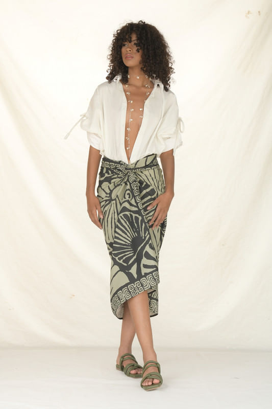 WRAP SKIRT LINO/CARACOLES