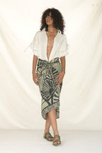 WRAP SKIRT LINO/CARACOLES