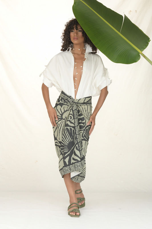 WRAP SKIRT LINO/CARACOLES