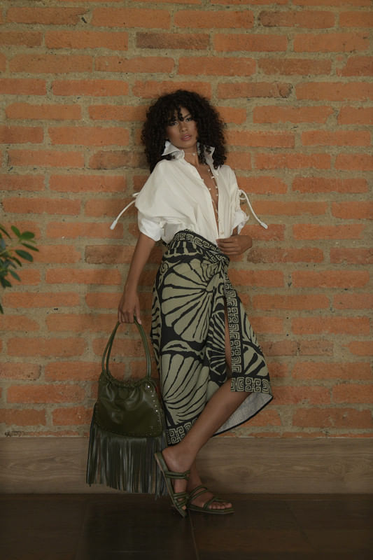 WRAP SKIRT LINO/CARACOLES