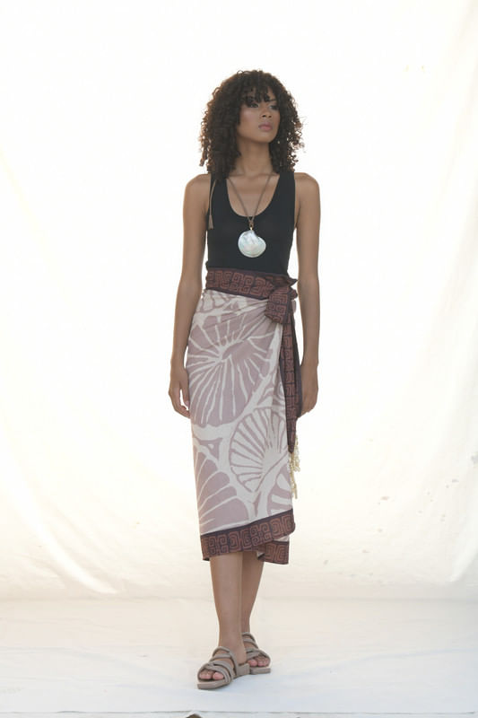 WRAP SKIRT LINO/CARACOLES