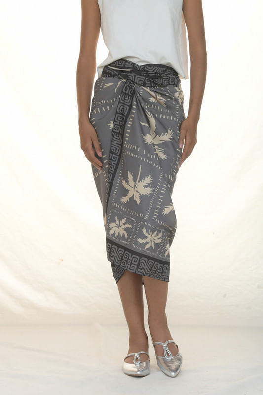 WRAP SKIRT LINO/COLLAGE PALMAS