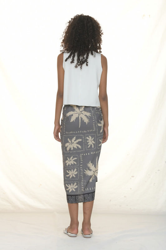 WRAP SKIRT LINO/COLLAGE PALMAS