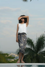 WRAP SKIRT LINO/COLLAGE PALMAS