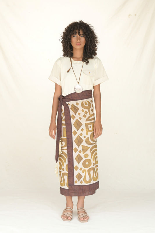 WRAP SKIRT LINO/ETNICO