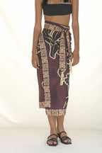 WRAP SKIRT LINO/FLOR DE CAFÉ
