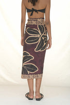 WRAP SKIRT LINO/FLOR DE CAFÉ