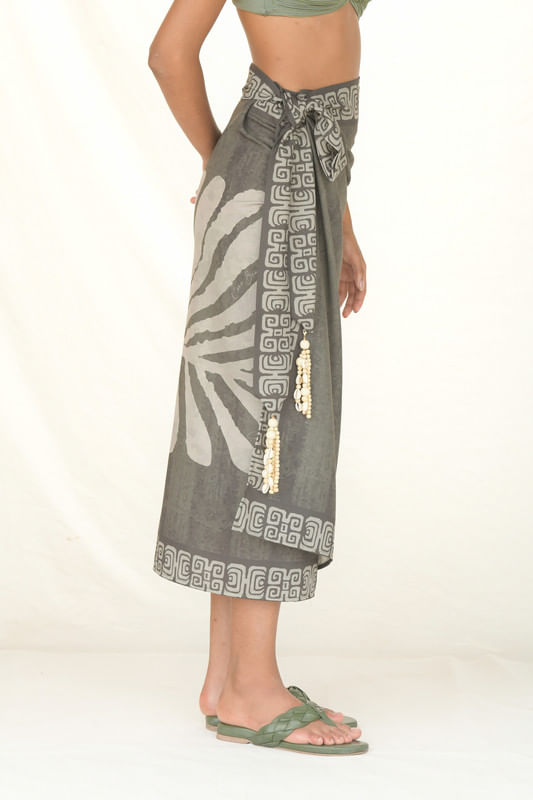 WRAP SKIRT LINO/HOJA ROTA