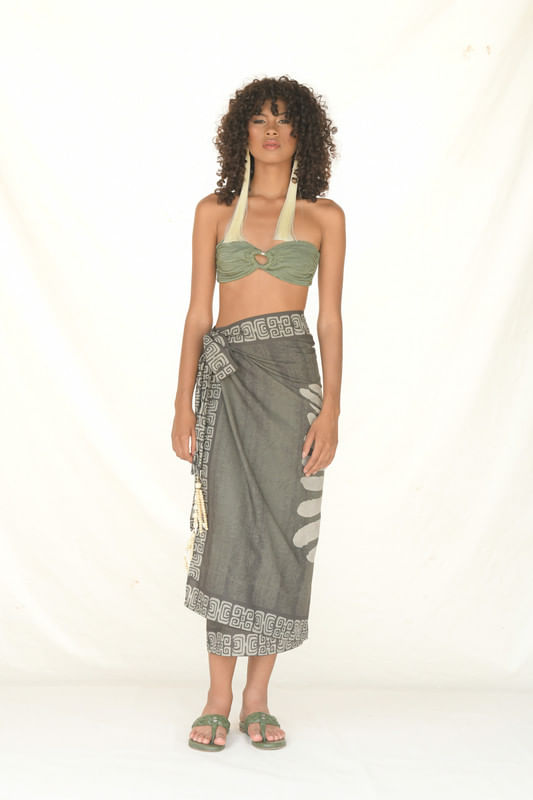 WRAP SKIRT LINO/HOJA ROTA