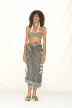 WRAP SKIRT LINO/HOJA ROTA