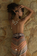WRAP SKIRT LINO/LINEAS EN V