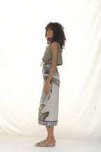 WRAP SKIRT LINO/PLATANERA