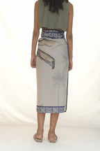 WRAP SKIRT LINO/PLATANERA