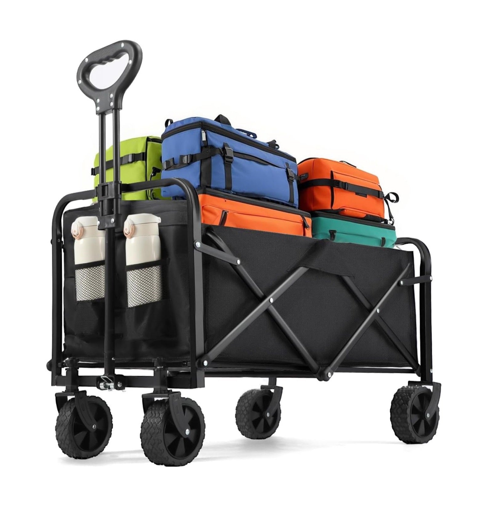 Carrito Plegable Portátil 100L 220lbs - Resistente, Compacto y Fácil de Transportar