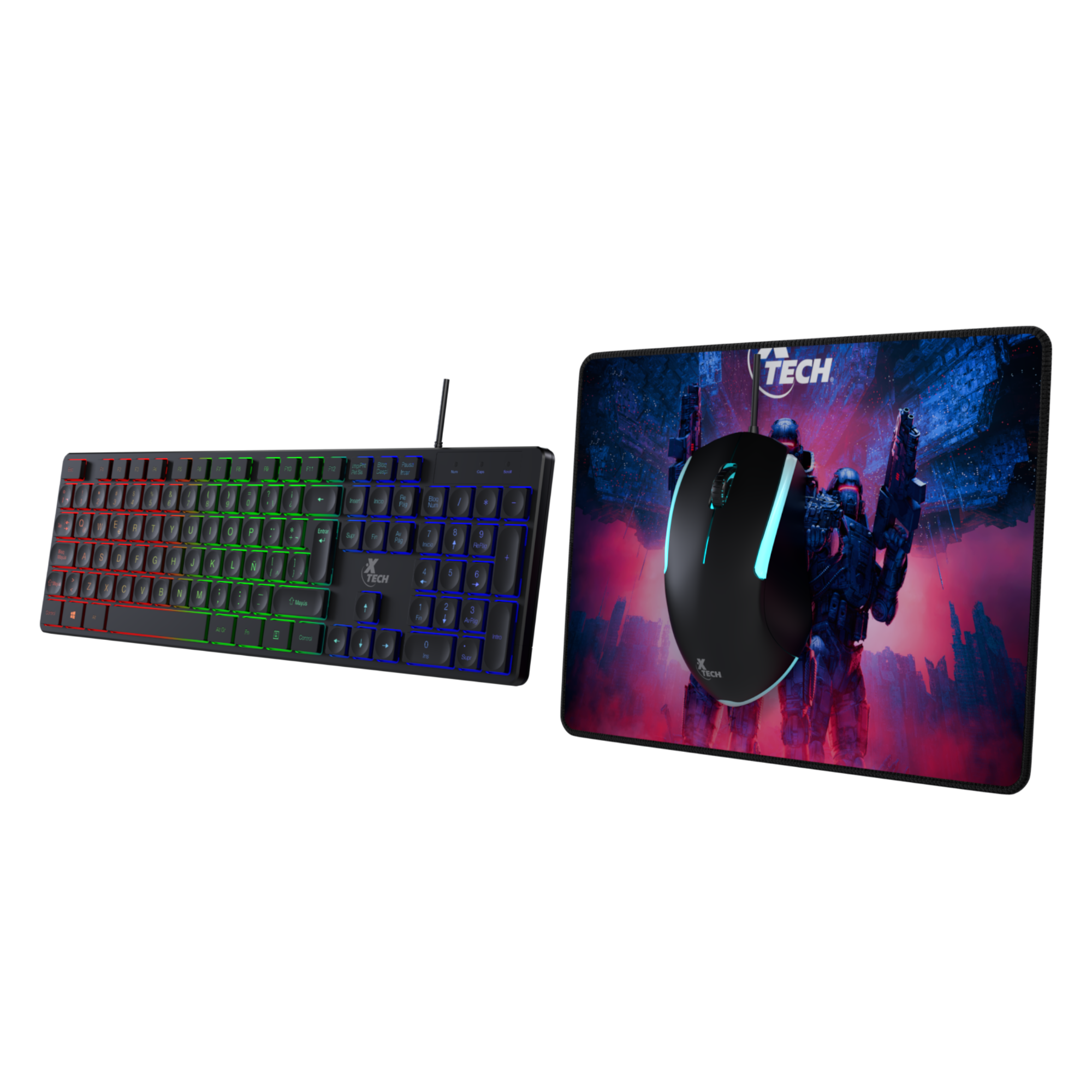 TECLADO/MOUSE XTECH GAMING HASHA MULTIMEDIA WIRED SPANISH
