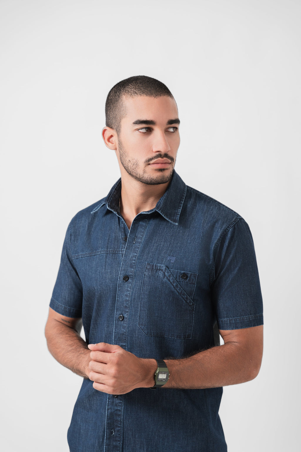 Camisa Zebu Mangas Cortas Lisa para Caballeros