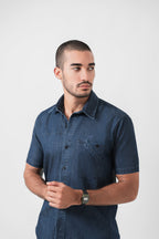 Camisa Zebu Mangas Cortas Lisa para Caballeros