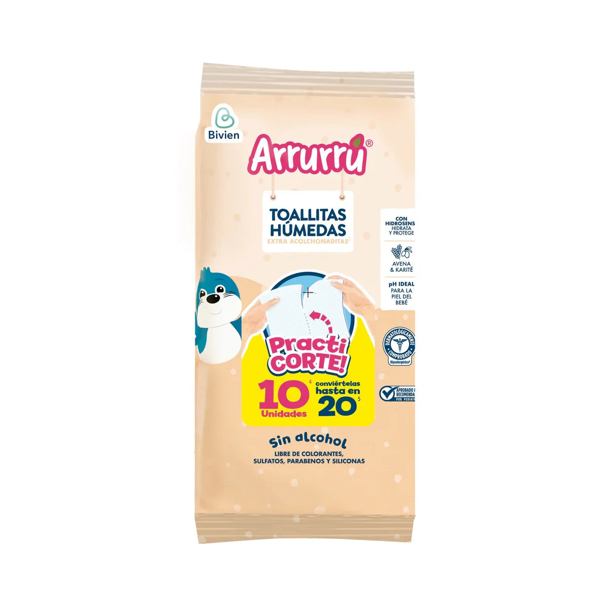 Arrurru Wipes Avena y Karite 10 unds