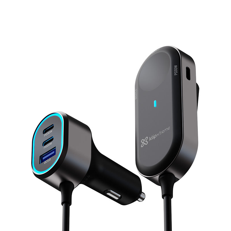 ADAPTADOR KLIPX CAR CHARGER 100W USBC PD30WUSBA QCBLACK
