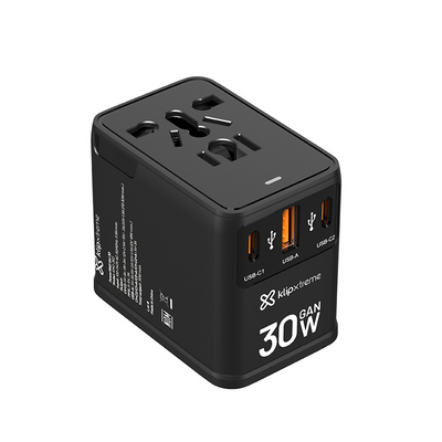 ADAPTADOR KLIPX POWERWALL CHARGER UNIVERSAL 30WUSBCUSBBLACK