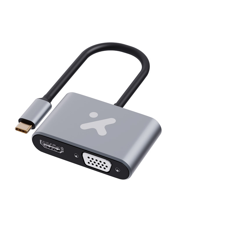 ADAPTADOR XTECH USBC TO VGAHDMI FEMALE