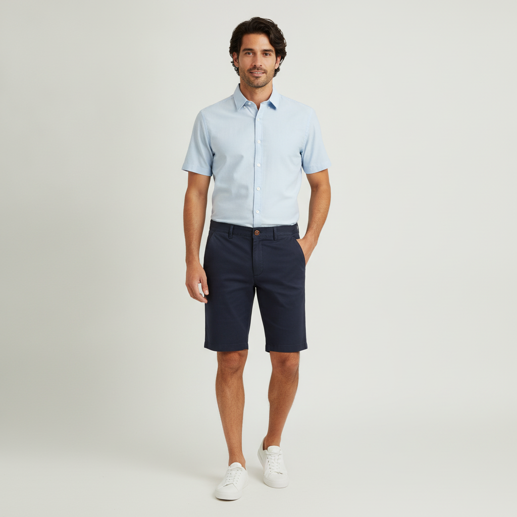 Pantalón Corto 1492 para Caballeros con modelo (AI)