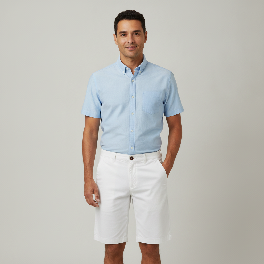 Pantalón Corto 1492 para Caballeros con modelo (AI)