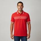 Poloshirt 1492 de Rayas Mangas Cortas para Caballeros con modelo (AI)