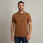 Poloshirt 1492 Mangas Cortas Liso para Caballeros con modelo (AI)