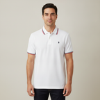 Poloshirt 1492 Liso de Mangas Cortas para Caballeros con modelo (AI)