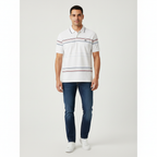 Poloshirt 1492 Rayas Mangas Cortas para Caballeros con modelo (AI)