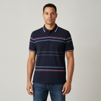 Poloshirt 1492 Rayas Mangas Cortas para Caballeros con modelo (AI)