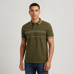 Poloshirt 1492 Rayas Mangas Cortas para Caballeros con modelo (AI)