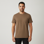 Camiseta 1492 Mangas Cortas Lisa con Bolsillo para Caballeros con modelo (AI)