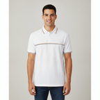 Poloshirt 1492 de Mangas Cortas con Rayas para Caballeros con modelo (AI)