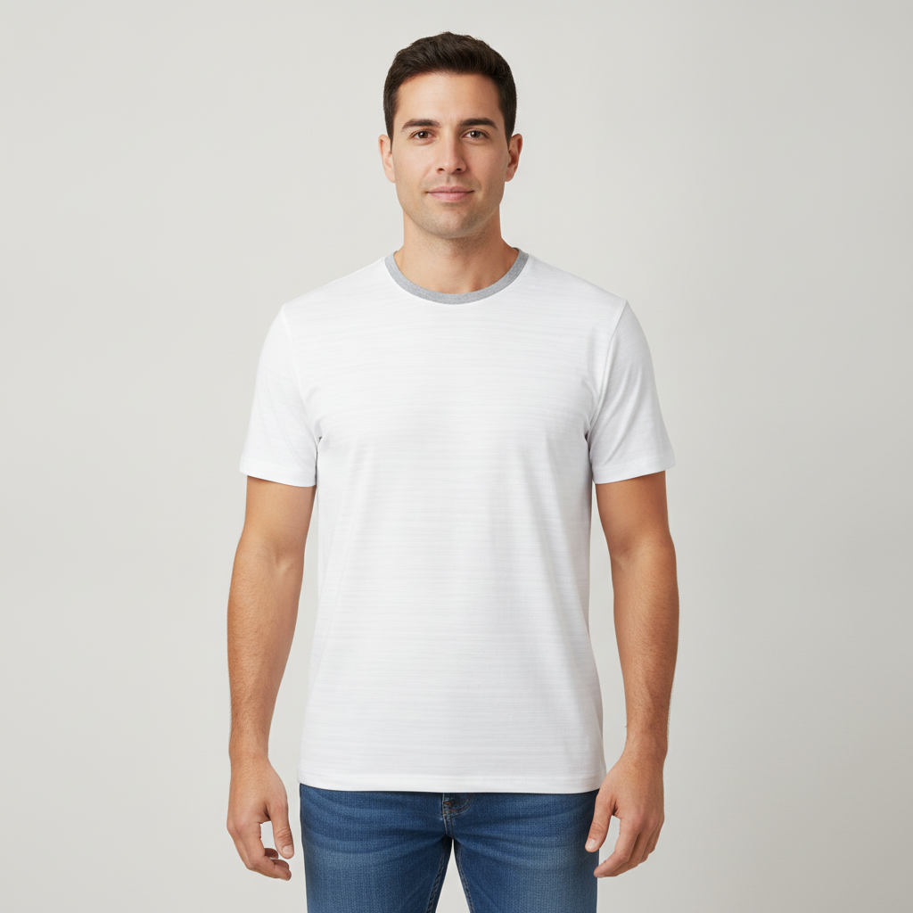 Camiseta Lisa de Mangas Cortas 1492 para Caballeros con modelo (AI)