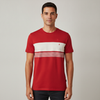 Camiseta 1492 Mangas Cortas Rayas para Caballeros con modelo (AI)