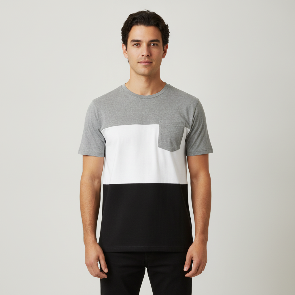 Camiseta 1492 Mangas Cortas Combinada para Caballeros con modelo (AI)
