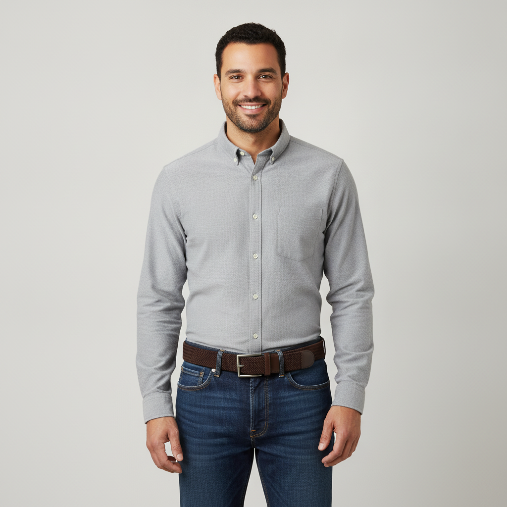 Correa Ted Lapidus Trenzada con Hebilla Metálica para Caballeros con modelo (AI)
