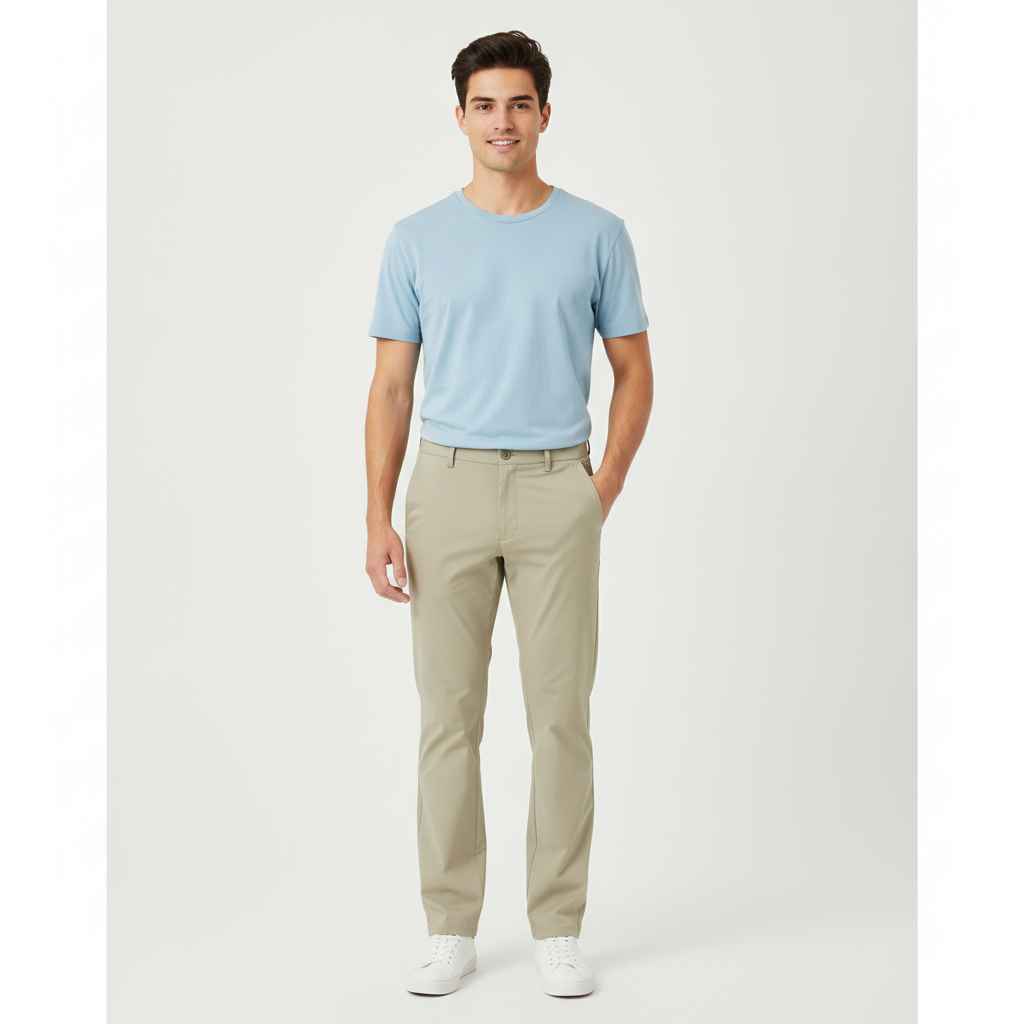 Pantalones Members Only Casual para Caballeros con modelo (AI)