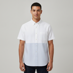Camisa Carven Mangas Cortas Lisa para Caballeros con modelo (AI)