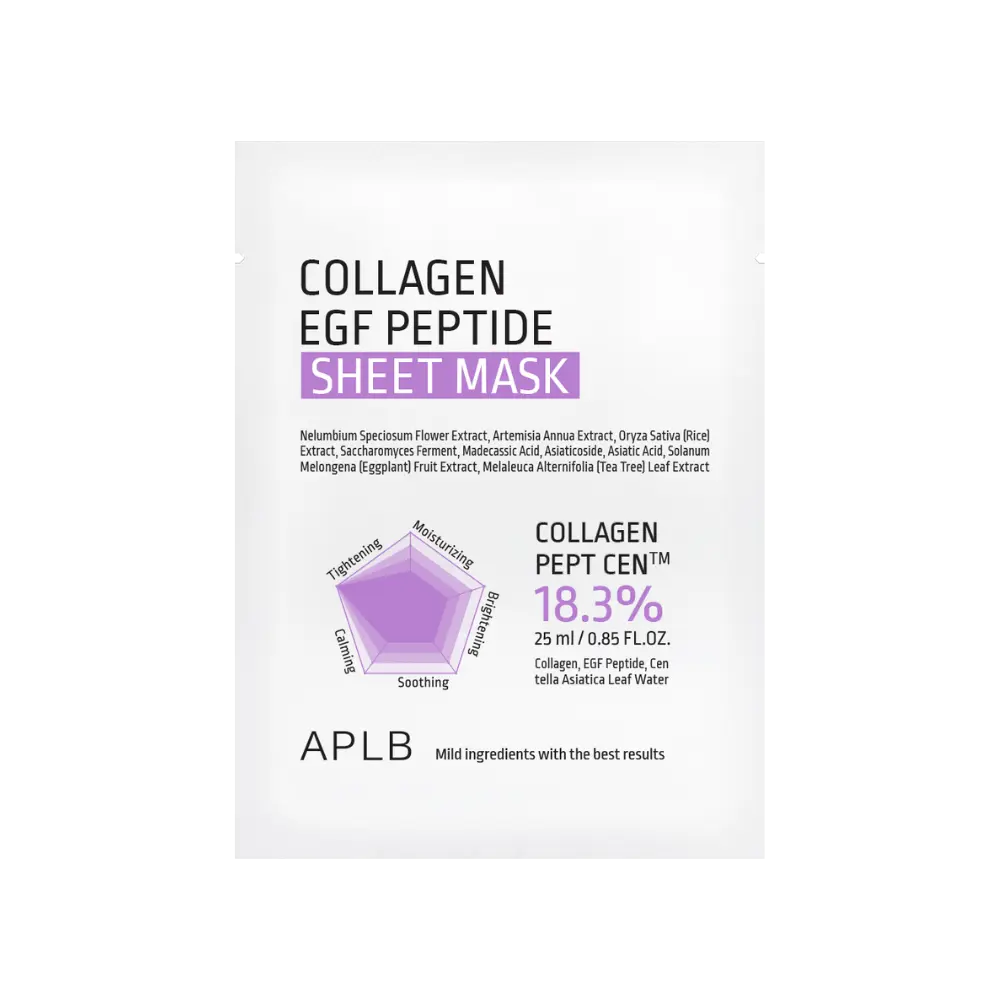 Mascarilla de Tela Antiedad Reafirmante APLB Collagen EGF Peptide Sheet Mask 25ml