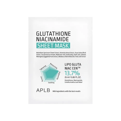 Mascarilla de Tela Iluminadora APLB Glutathione Niacinamide Sheet Mask 25ml
