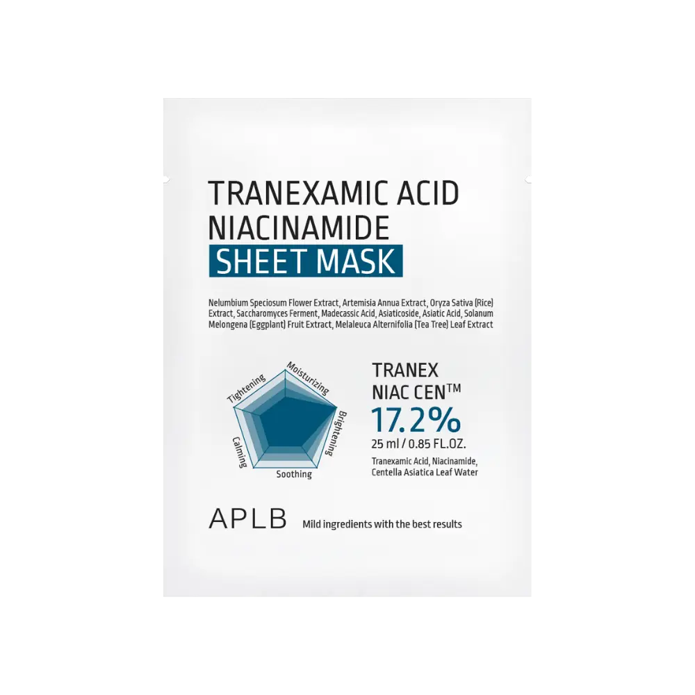 Mascarilla de Tela Despigmentante APLB Tranexamic Acid Niacinamide Sheet Mask 25ml