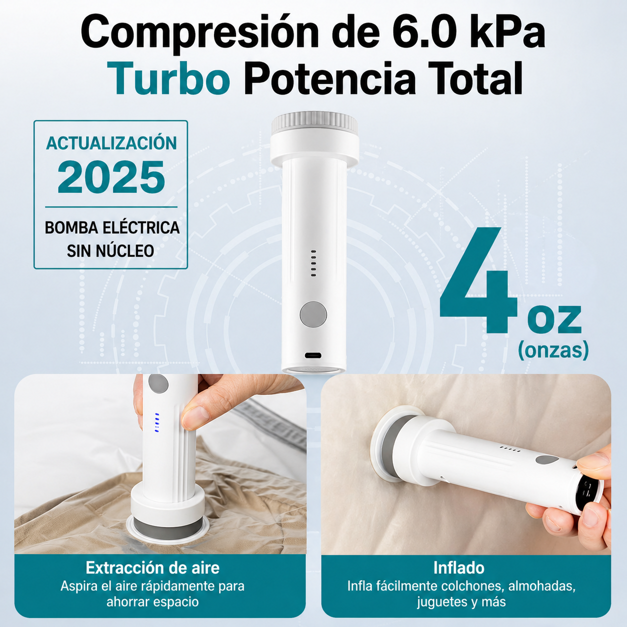 Bomba De Vacío Para Bolsas De Almacenamiento